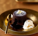 Decadent Spiced Molten Chocolate Mountain with Rum-Ginger Ice Cream