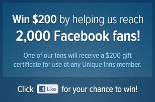 Win $200 by helping us reach 2000 Facebook fans!